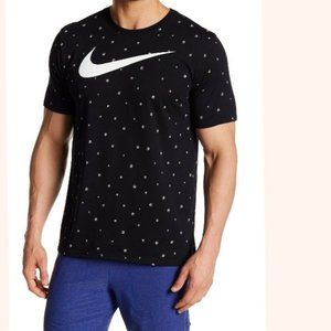Nike Polka Basketball Print Athletic Cut Black Dri-Fit Graphic Tee